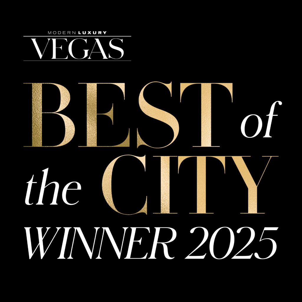 Modern Luxury Vegas Best of the City Winner 2025 graphic with gold and white text on a black background.